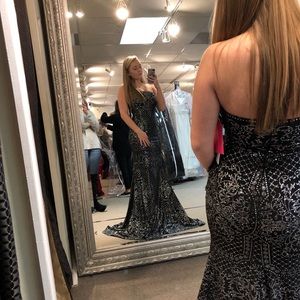 Black and Silver Jovani Prom Dress